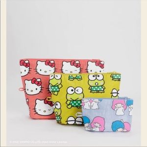 NWT Baggu Go Pouch Set Sanrio Friends Hello Kitty Keroppi Twin Stars